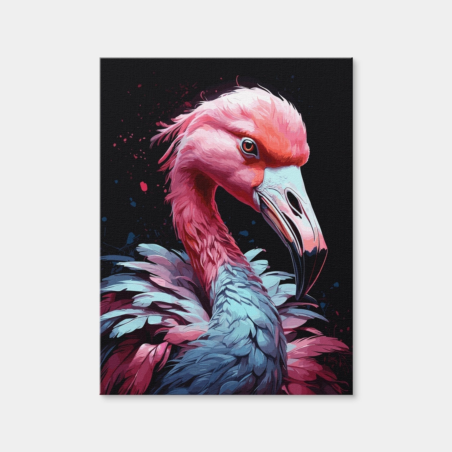 AUTO-MOCKUP WHITE | Flamingo Animal Colorful | 1 Piece | Gallery Wrap Canvas | group=3x4