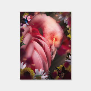 AUTO-MOCKUP WHITE | Flamingo With Flowers | 1 Piece | Gallery Wrap Canvas | group=3x4