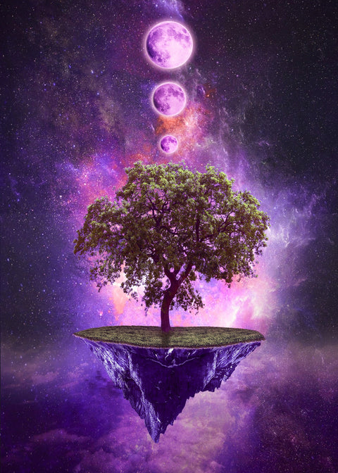 Floating Island In Space Wall Art