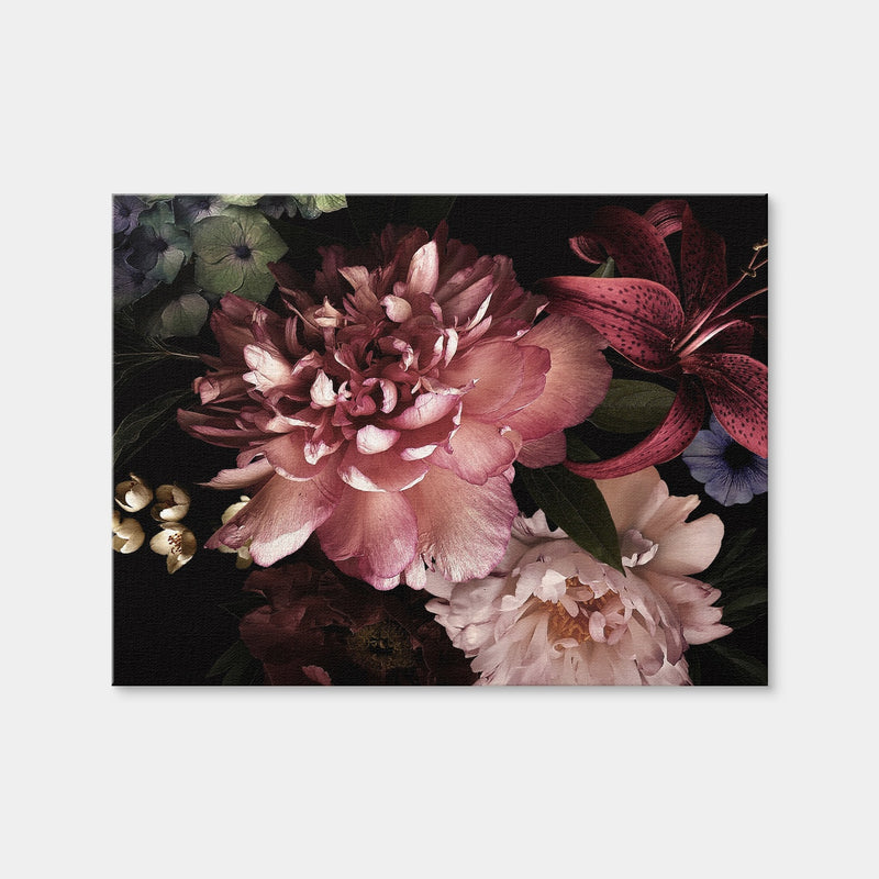AUTO-MOCKUP WHITE | Floral on Black | 1 Piece | Gallery Wrap Canvas | group=4x3