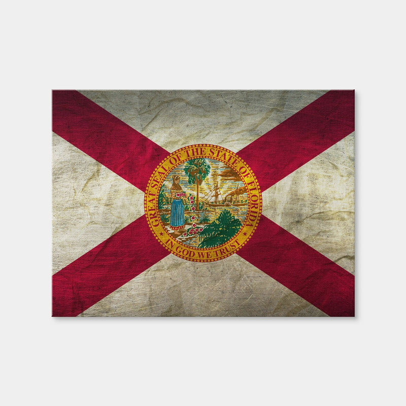 AUTO-MOCKUP WHITE | Florida Flag Grunge | 1 Piece | Gallery Wrap Canvas | group=4x3
