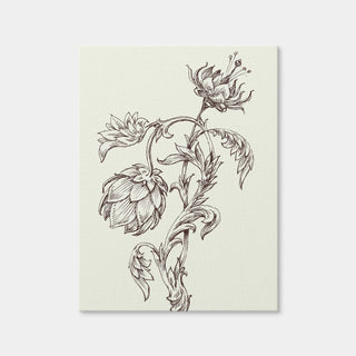 AUTO-MOCKUP WHITE | Flowers Sketch | 1 Piece | Gallery Wrap Canvas | group=3x4