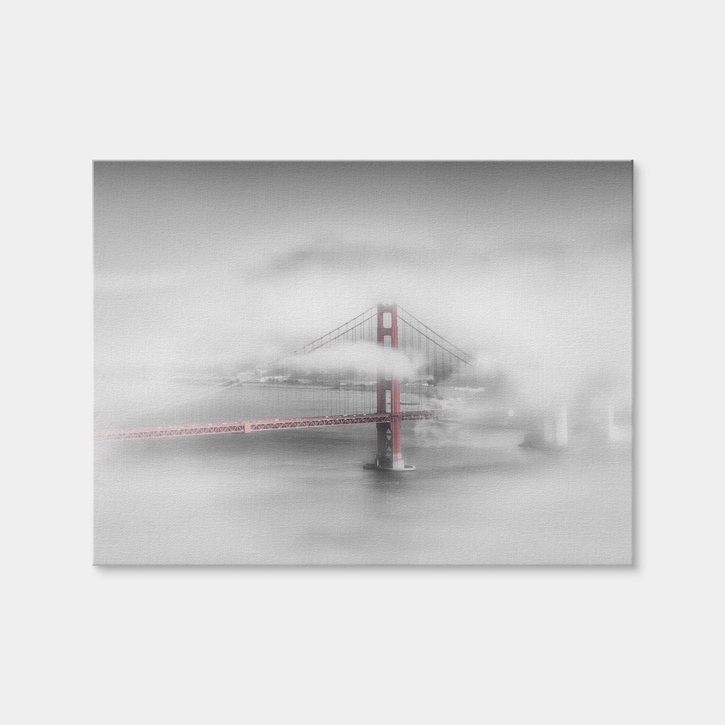AUTO-MOCKUP WHITE | Foggy Golden Gate Bridge | 1 Piece | Gallery Wrap Canvas | group=4x3