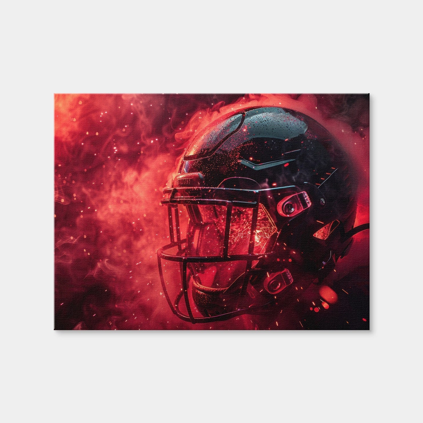 AUTO-MOCKUP WHITE | Football Helmet Red | 1 Piece | Gallery Wrap Canvas | group=4x3