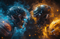 Football Players Head to Head Wall Art