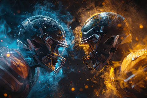 Football Players Head to Head Wall Art
