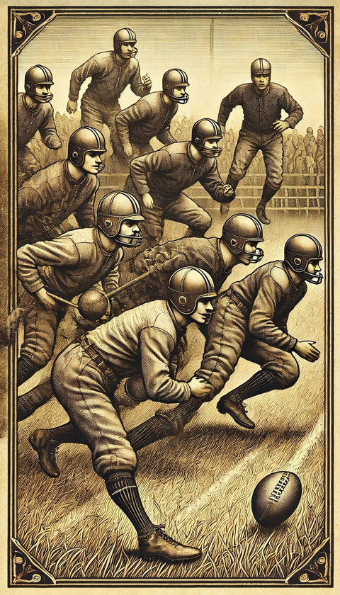 Football Scene 19th Century Wall Art