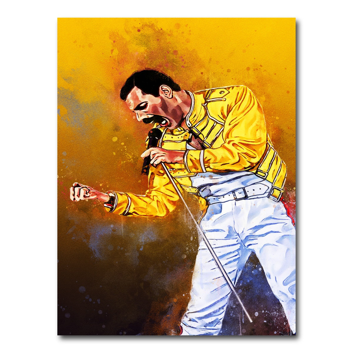 AUTO-MOCKUP WHITE | Freddie Mercury Painting | 1 Piece | Gallery Wrap Canvas | group=3x4