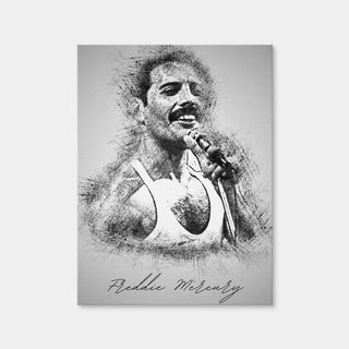 AUTO-MOCKUP WHITE | Freddie Mercury with mic | 1 Piece | Gallery Wrap Canvas | group=3x4