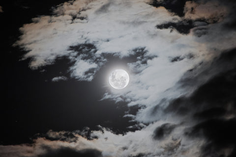 Full moon behind clouds Wall Art