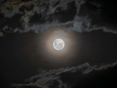 Full moon on a cloudy night Wall Art