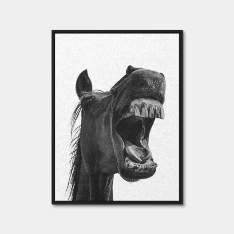 AUTO-MOCKUP WHITE | Funny Horse | 1 Piece | Black Framed Canvas | group=3x4