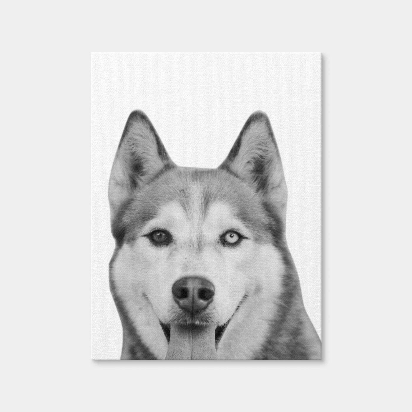 AUTO-MOCKUP | Funny Siberian Husky Wall Art | 1 Piece | Gallery Wrap Canvas | 3x4