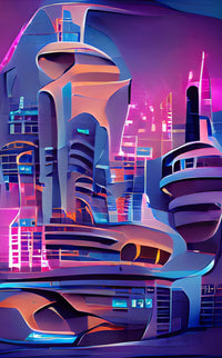 Futuristic City Wall Art