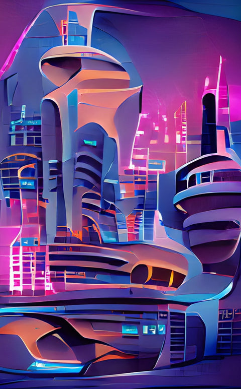 Futuristic City Wall Art