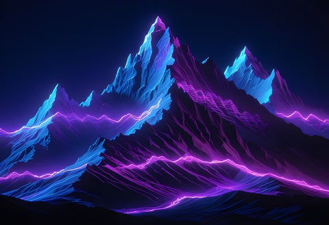 Futuristic mountain range Wall Art