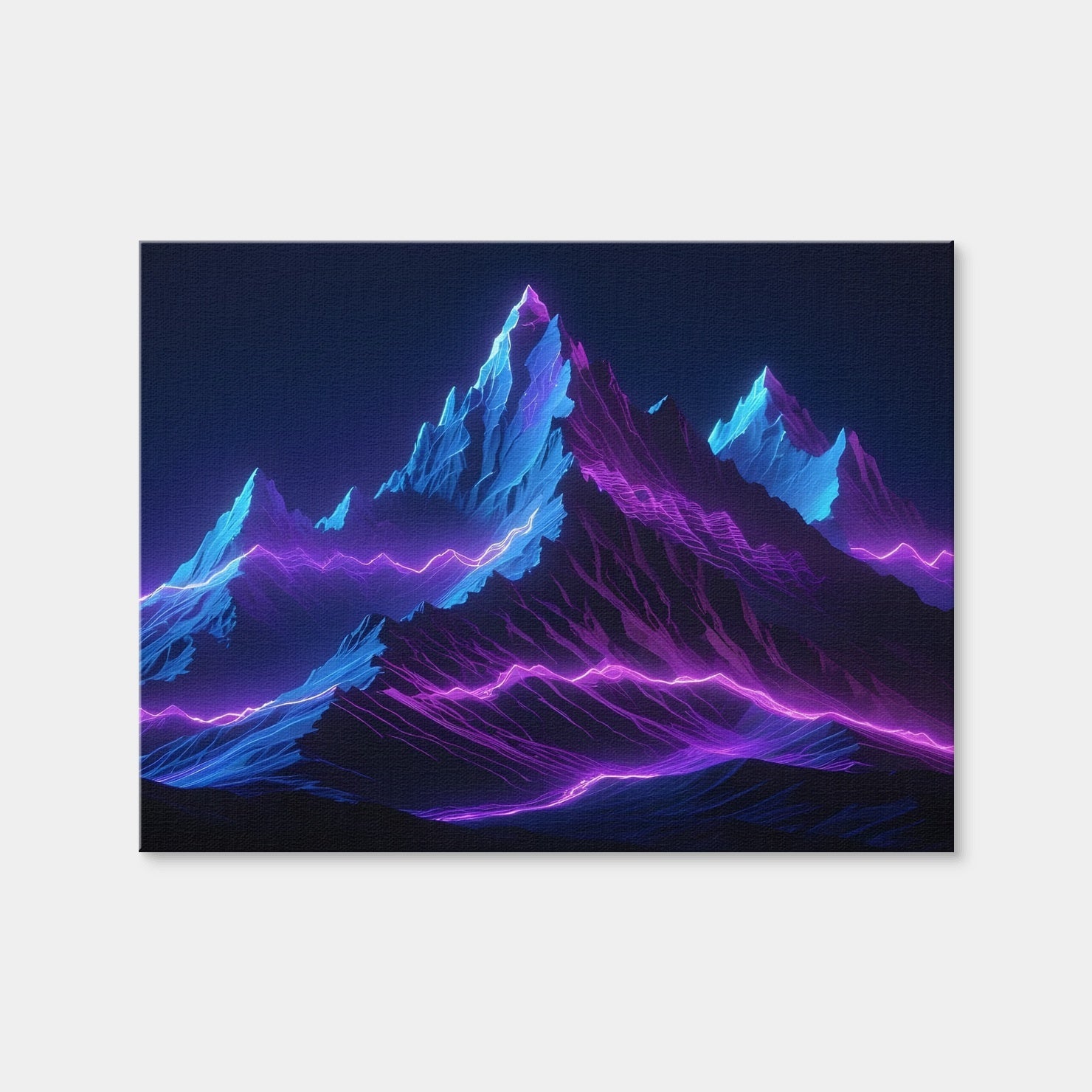 AUTO-MOCKUP WHITE | Futuristic Mountain Range | 1 Piece | Gallery Wrap Canvas | group=4x3