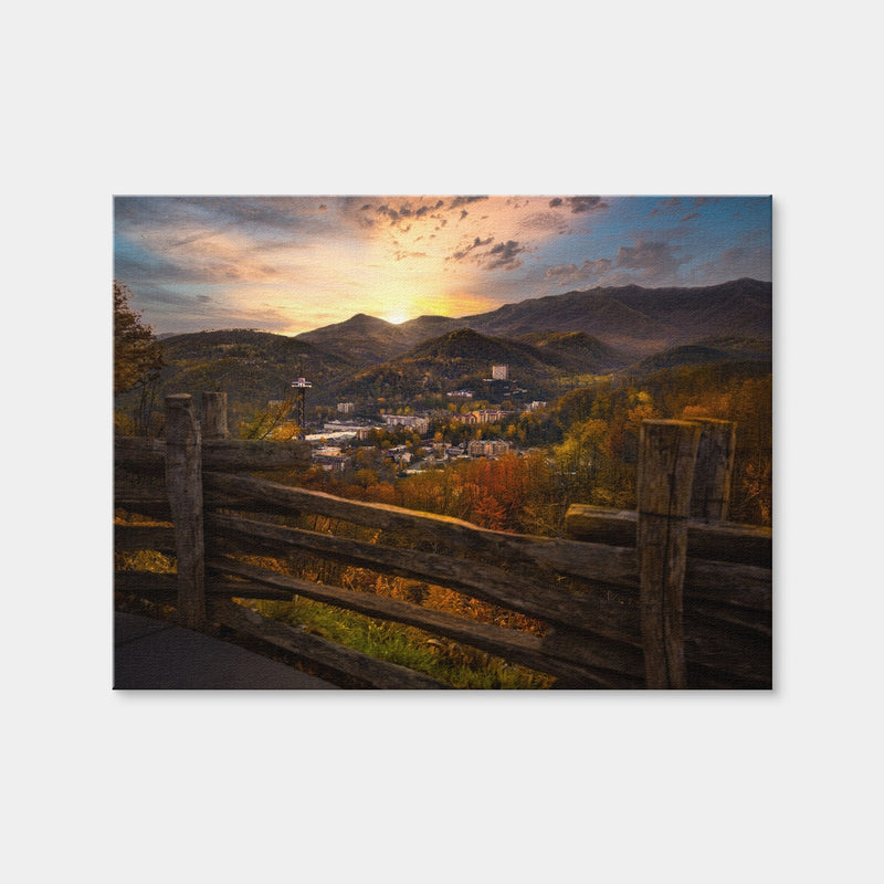 AUTO-MOCKUP WHITE | Gatlinburg Sunset | 1 Piece | Gallery Wrap Canvas | group=4x3