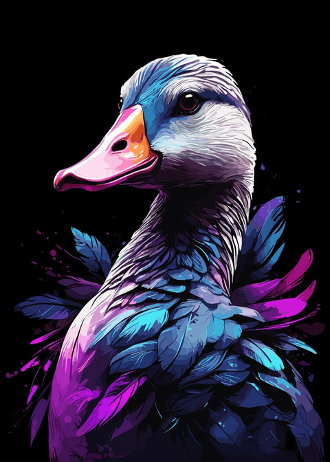 Geese Animal Colorful Wall Art