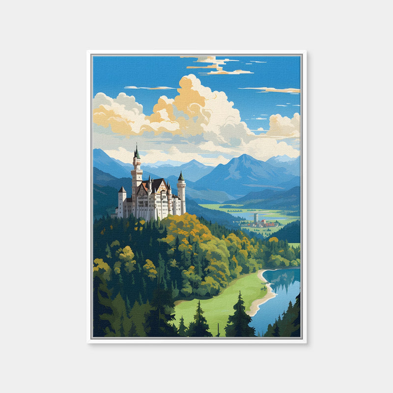AUTO-MOCKUP WHITE | Germany - Neuschwanstein Castle | 1 Piece | White Framed Canvas | group=3x4