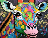 Giraffe Graffiti Wall Art