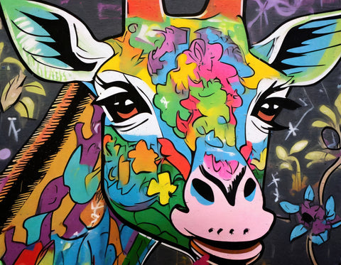 Giraffe Graffiti Wall Art