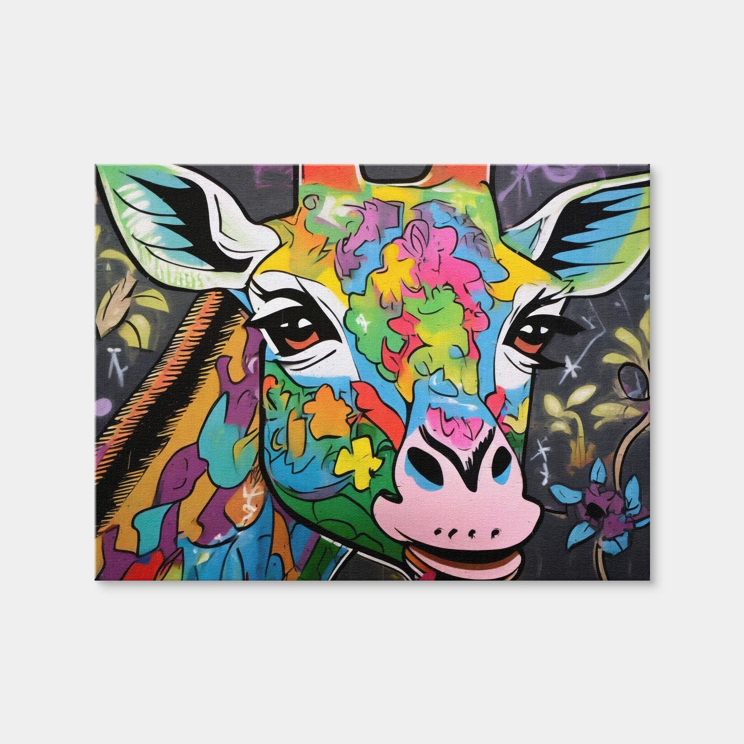 AUTO-MOCKUP WHITE | Giraffe Graffiti | 1 Piece | Gallery Wrap Canvas | group=4x3