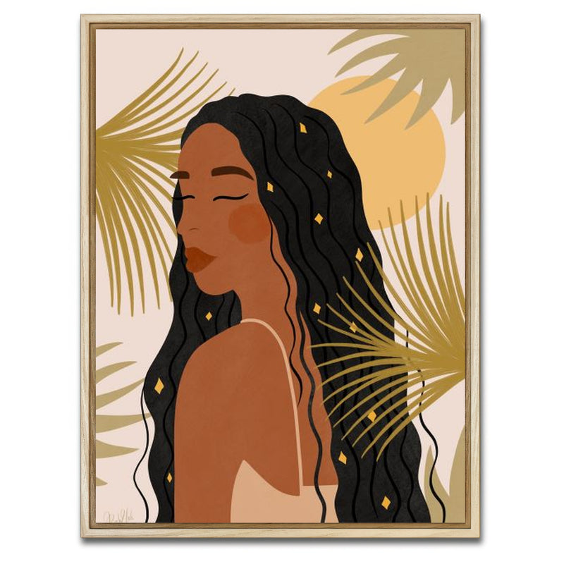 AUTO-MOCKUP WHITE | Girl Glow | 1 Piece | Natural Framed Canvas | group=3x4