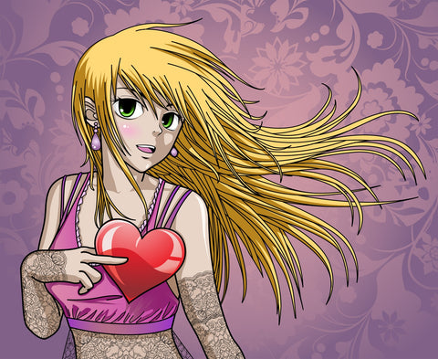 Girl holding heart Wall Art