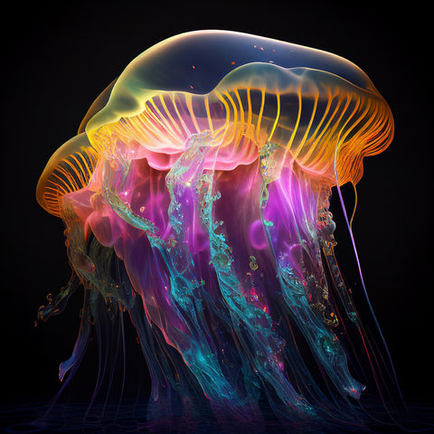 Glowing Jellyfish Wall Art