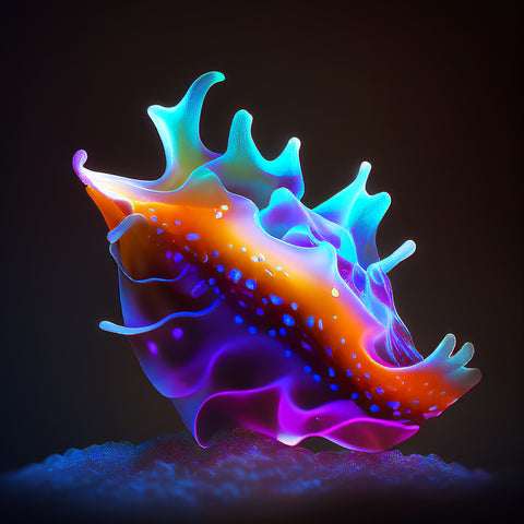 Glowing Nudibranch Wall Art
