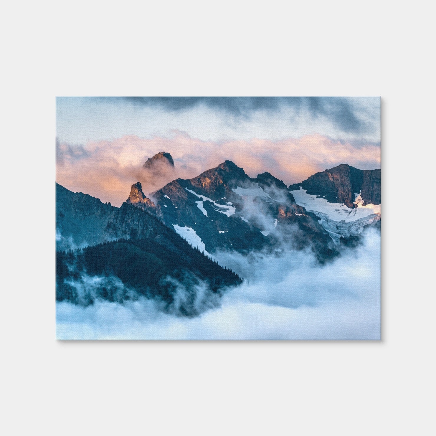 AUTO-MOCKUP WHITE | Glowing Peaks | 1 Piece | Gallery Wrap Canvas | group=4x3