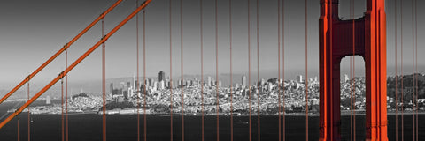Golden Gate Bridge - Panoramic Downtown View Wall Art