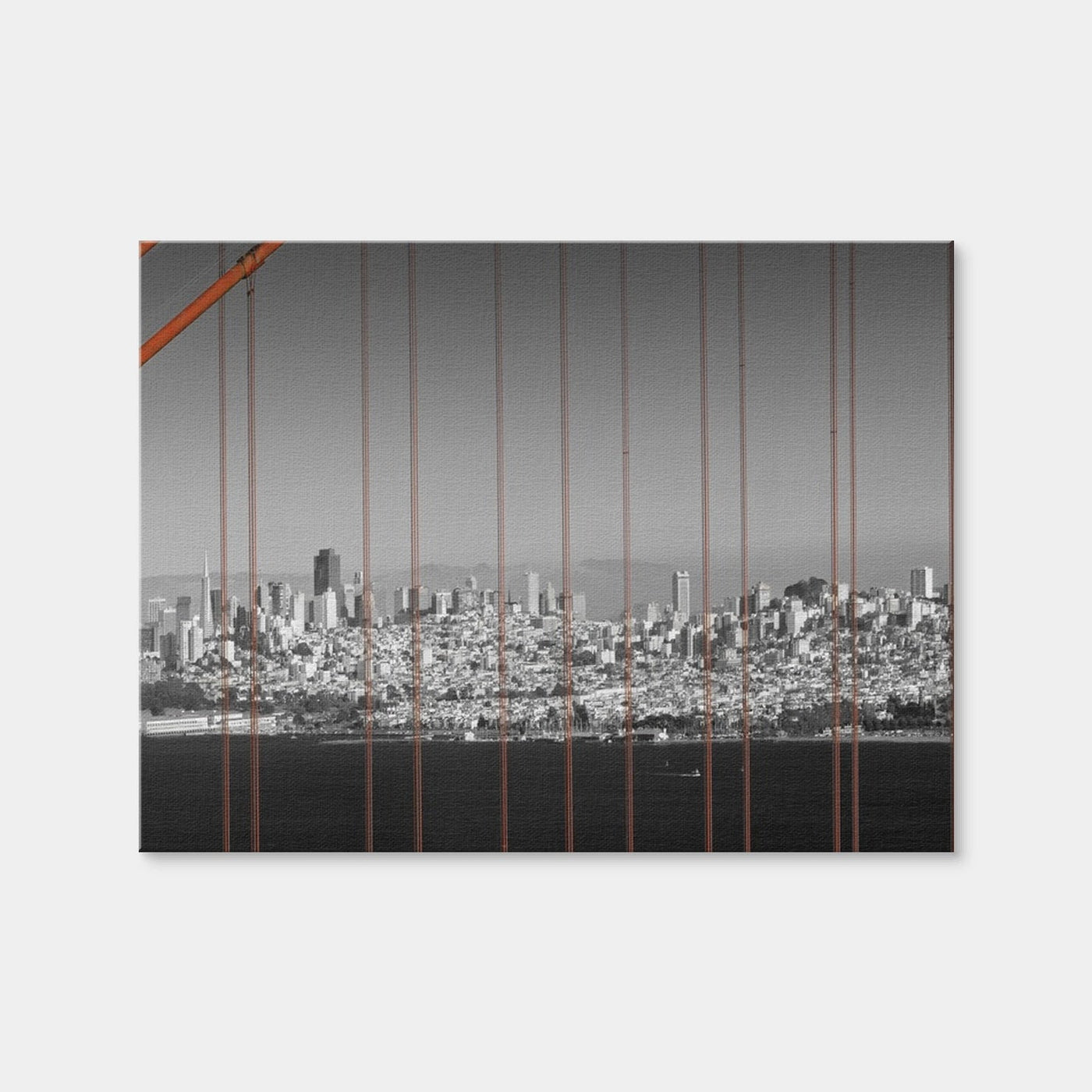 AUTO-MOCKUP WHITE | Golden Gate Bridge - Panoramic Downtown View | 1 Piece | Gallery Wrap Canvas | group=4x3