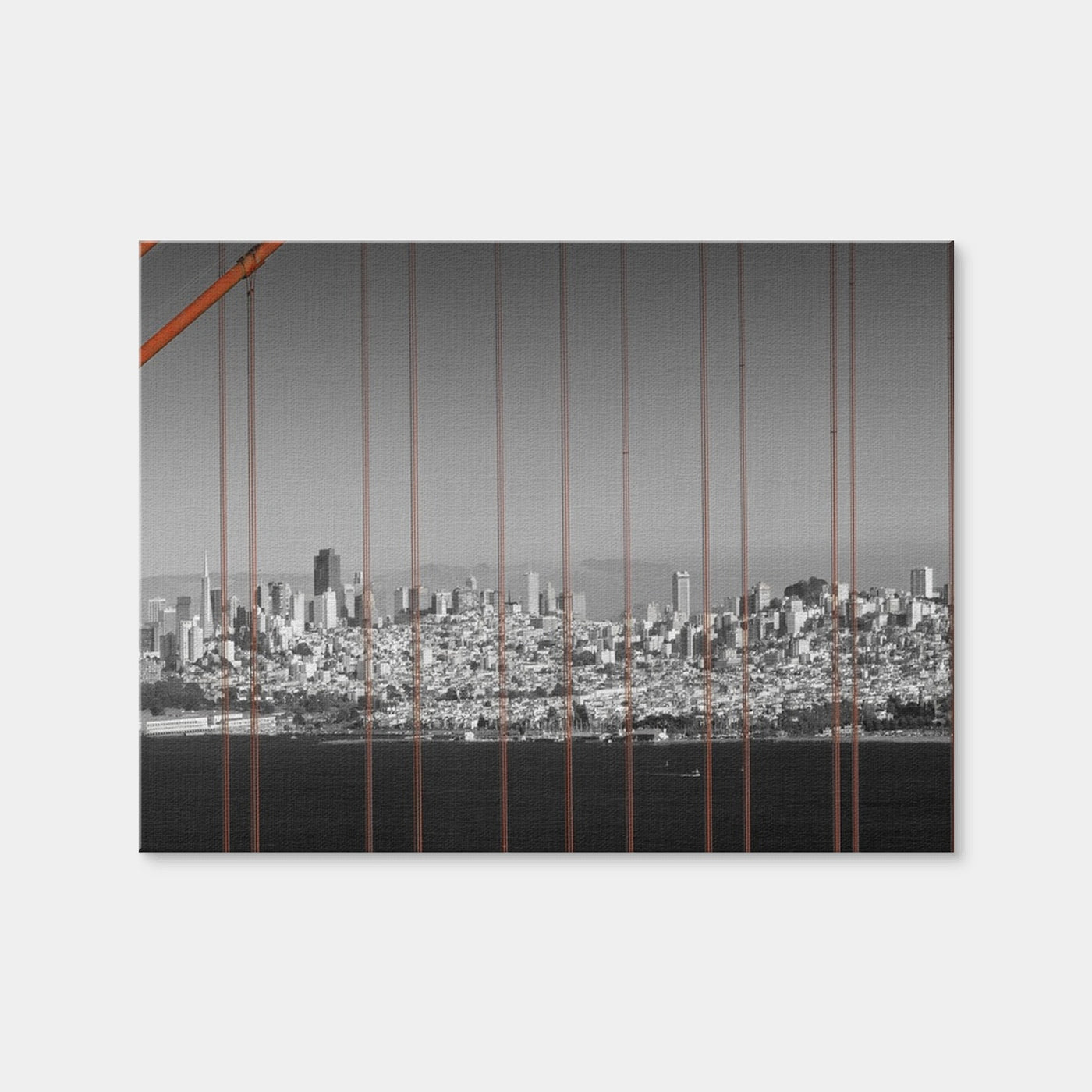 AUTO-MOCKUP WHITE | Golden Gate Bridge - Panoramic Downtown View | 1 Piece | Gallery Wrap Canvas | group=4x3