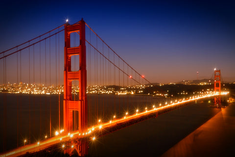 Golden Gate Bridge Evening Cityscape Wall Art