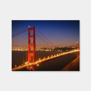 AUTO-MOCKUP WHITE | Golden Gate Bridge Evening Cityscape | 1 Piece | Gallery Wrap Canvas | group=4x3