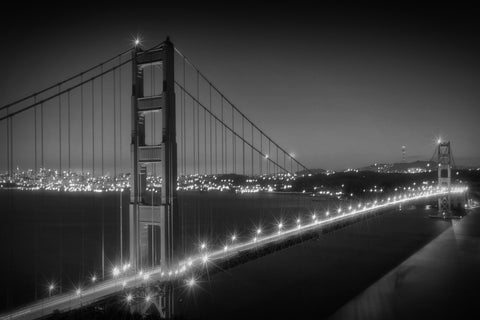 Golden Gate Bridge Monochrome Cityscape Wall Art