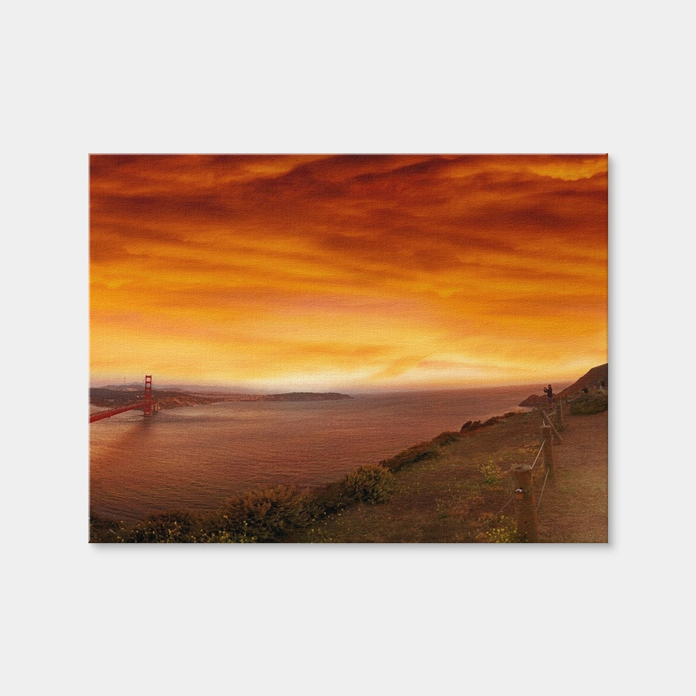 AUTO-MOCKUP WHITE | Golden Gate Bridge Sunset | 1 Piece | Gallery Wrap Canvas | group=4x3