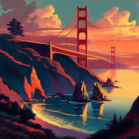 Golden Gate Bridge at Sunset Wall Art