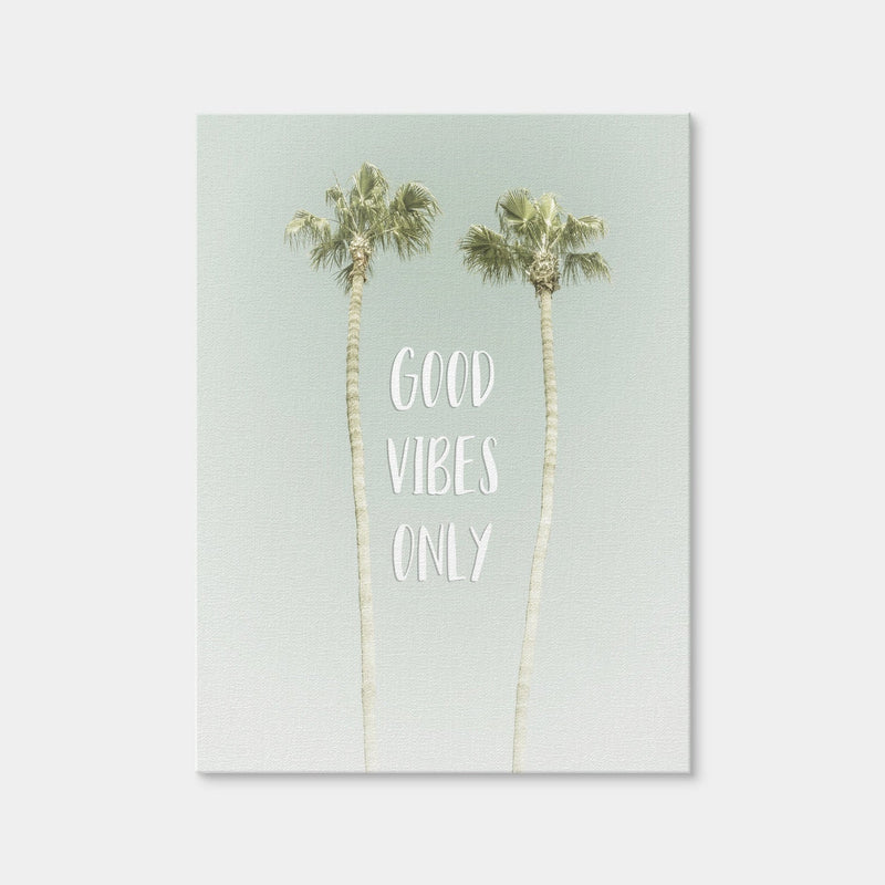 AUTO-MOCKUP WHITE | Good Vibes Only - Idyllic Palm | 1 Piece | Gallery Wrap Canvas | group=3x4