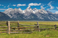 Grand Tetons and corral fence Wall Art