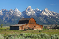 Grand Tetons and old barn Wall Art