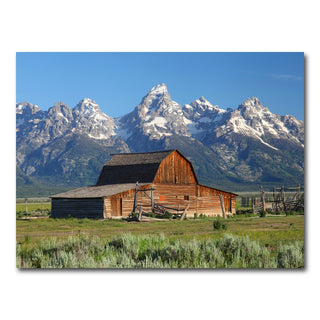 AUTO-MOCKUP WHITE | Grand Tetons and old barn | 1 Piece | Gallery Wrap Canvas | group=4x3
