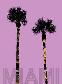 Graphic Art PALM TREES MIAMI pink Wall Art