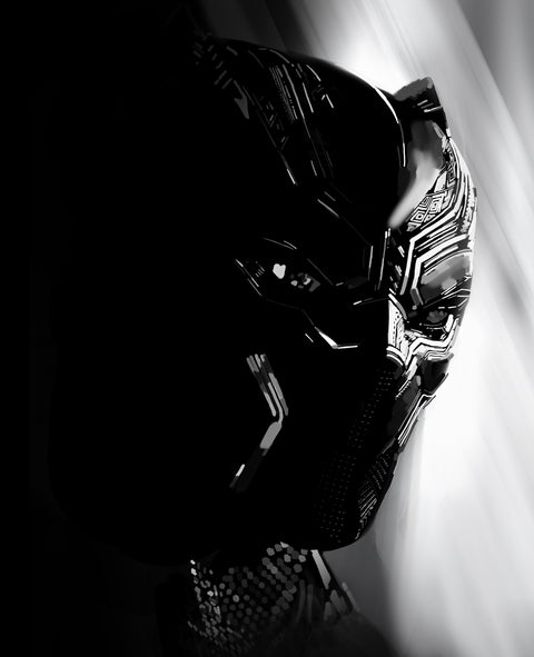 Grayscale Black Panther Wall Art