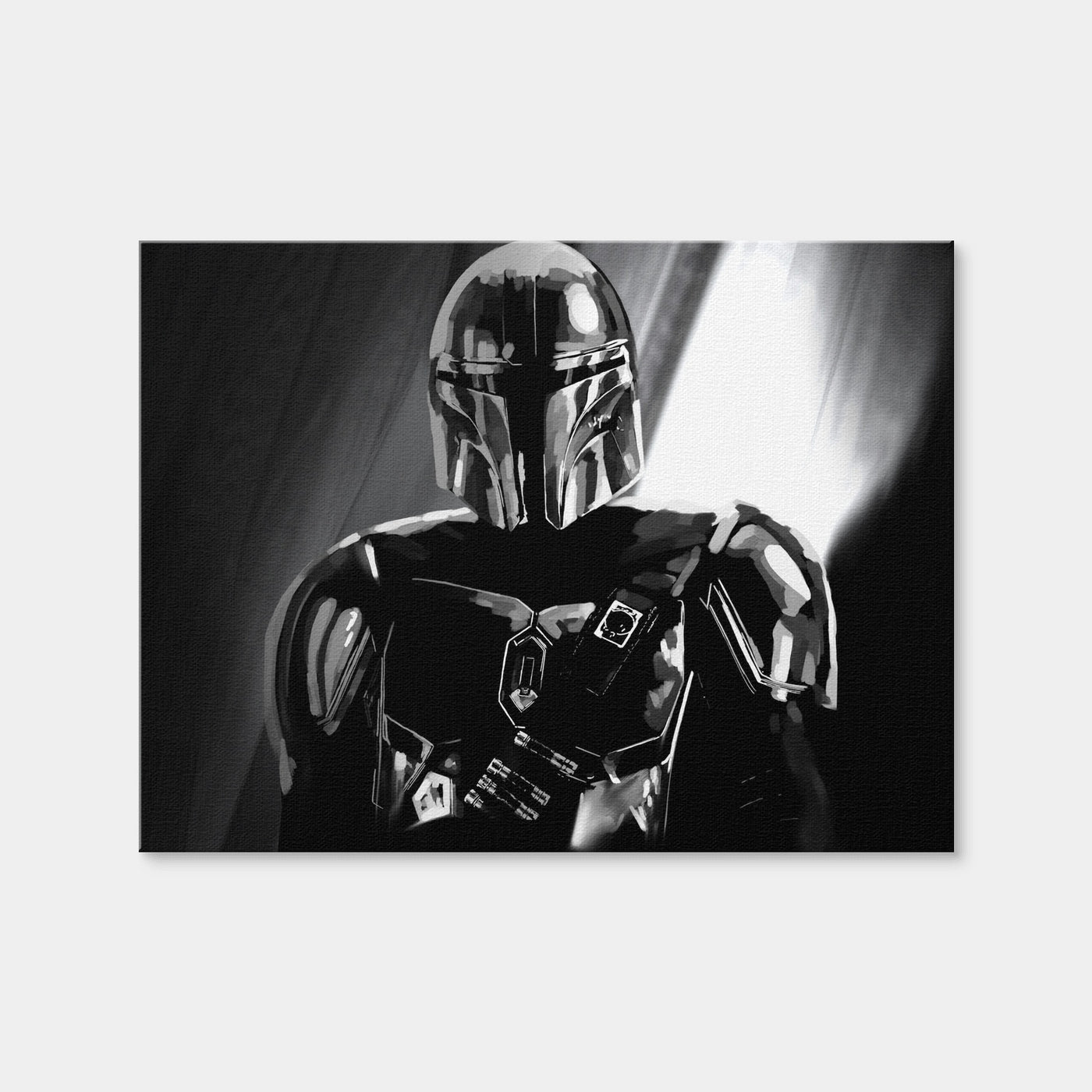 AUTO-MOCKUP WHITE | Grayscale Bounty Hunter | 1 Piece | Gallery Wrap Canvas | group=4x3