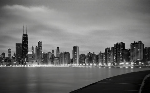 Grayscale Chicago Skyline Wall Art