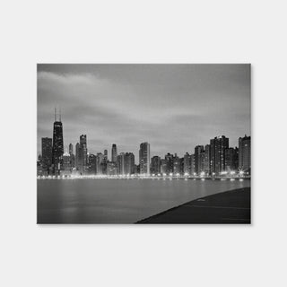 AUTO-MOCKUP WHITE | Grayscale Chicago Skyline | 1 Piece | Gallery Wrap Canvas | group=4x3