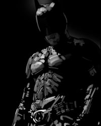Grayscale Dark Knight Wall Art